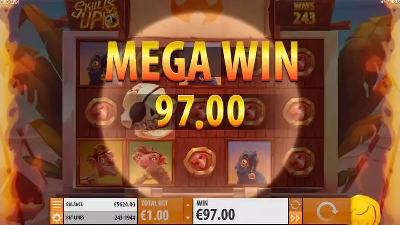 Skulls UP!  Real Money Slot made by Quickspin - Winning Screenshot