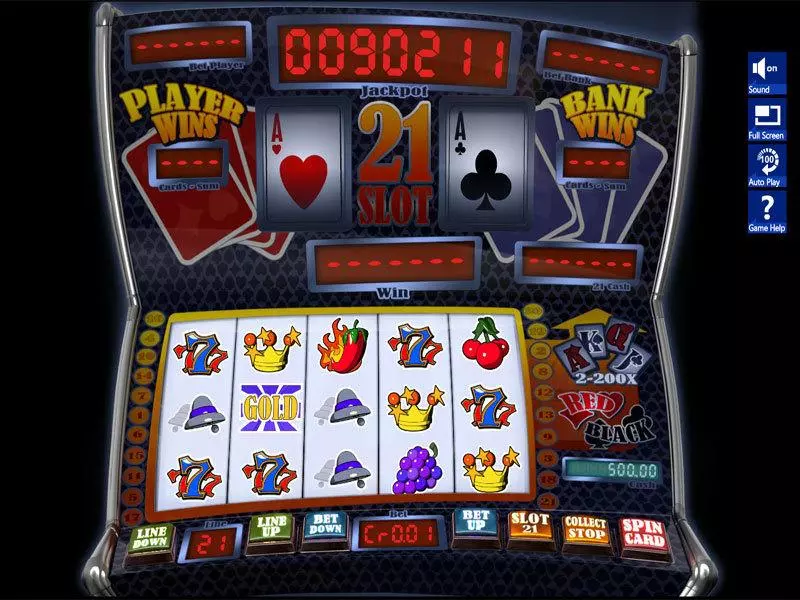 Slot 21  Real Money Slot made by Slotland Software - Main Screen Reels
