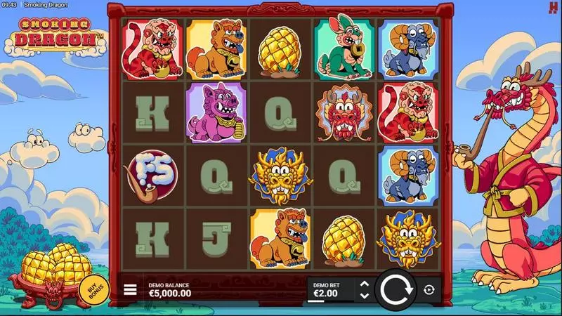 Smoking Dragon  Real Money Slot made by Hacksaw Gaming - Main Screen Reels