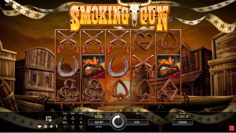 Smoking Gun  Real Money Slot made by Rival - Main Screen Reels