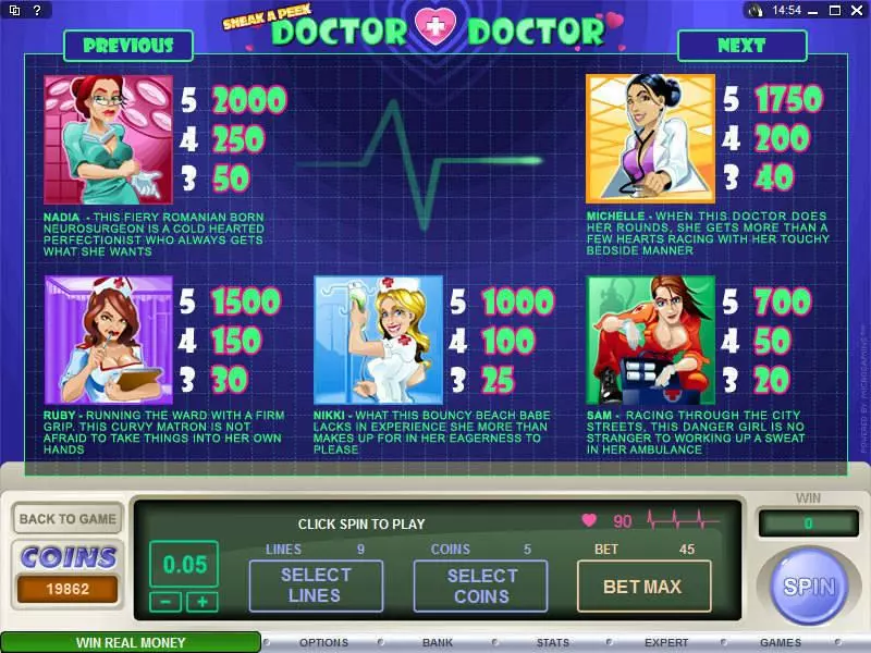 Sneak a Peek - Doctor Doctor  Real Money Slot made by Microgaming - Info and Rules