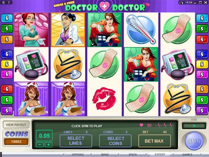 Sneak a Peek - Doctor Doctor  Real Money Slot made by Microgaming - Main Screen Reels
