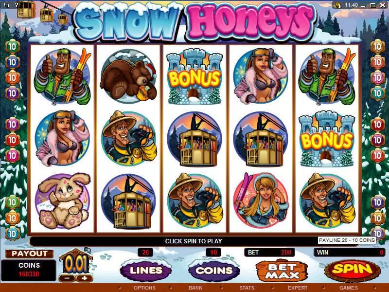 Snow Honeys  Real Money Slot made by Microgaming - Main Screen Reels