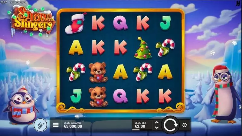 Snow Slinger  Real Money Slot made by Hacksaw Gaming - Main Screen Reels