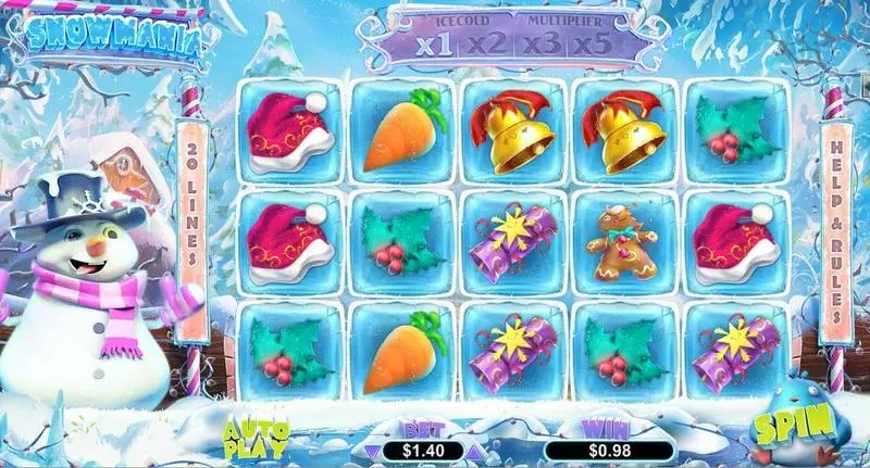 SnowMania  Real Money Slot made by RTG - Introduction Screen