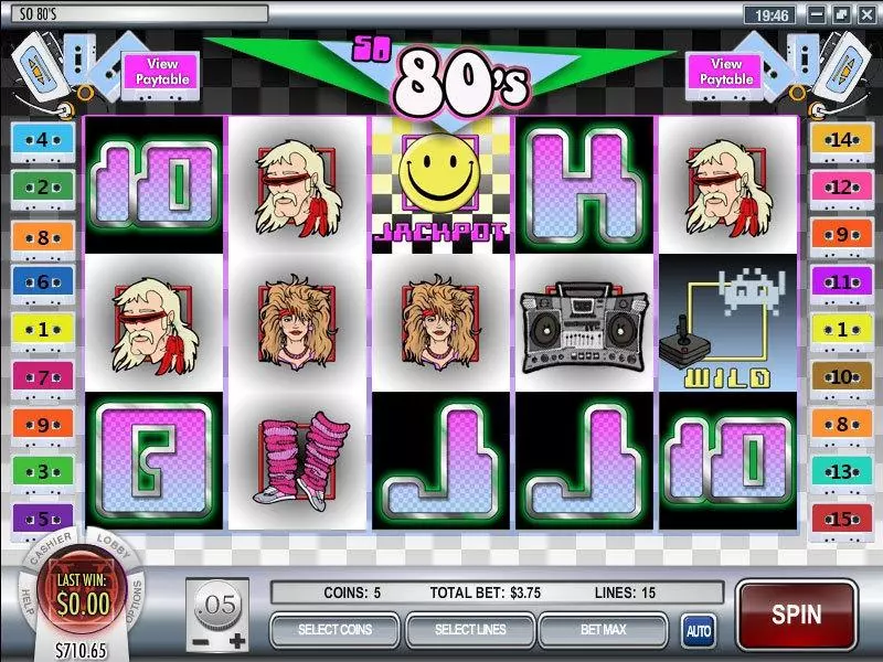 So 80's  Real Money Slot made by Rival - Main Screen Reels