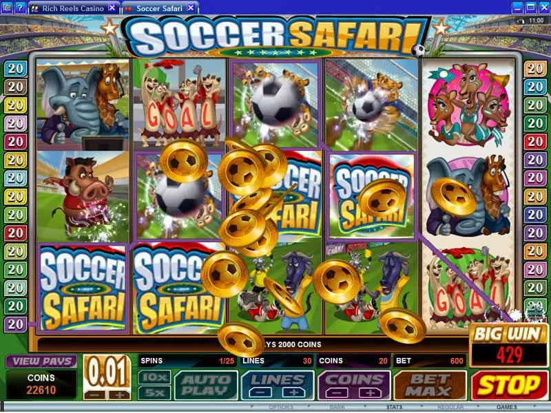 Soccer Safari  Real Money Slot made by Microgaming - Bonus 1