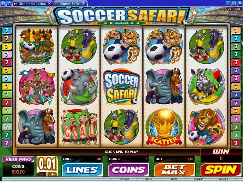 Soccer Safari  Real Money Slot made by Microgaming - Main Screen Reels