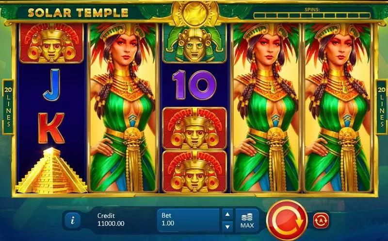 Solar Temple  Real Money Slot made by Playson - Main Screen Reels