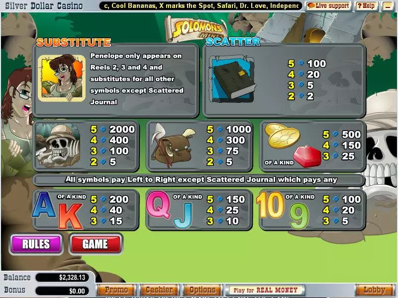 Solomons Mines  Real Money Slot made by WGS Technology - Info and Rules