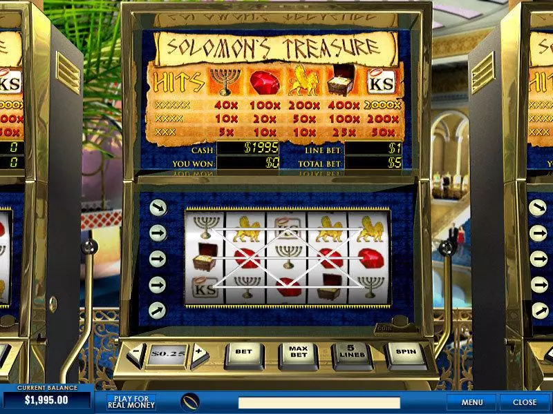 Solomon's Treasure  Real Money Slot made by PlayTech - Main Screen Reels