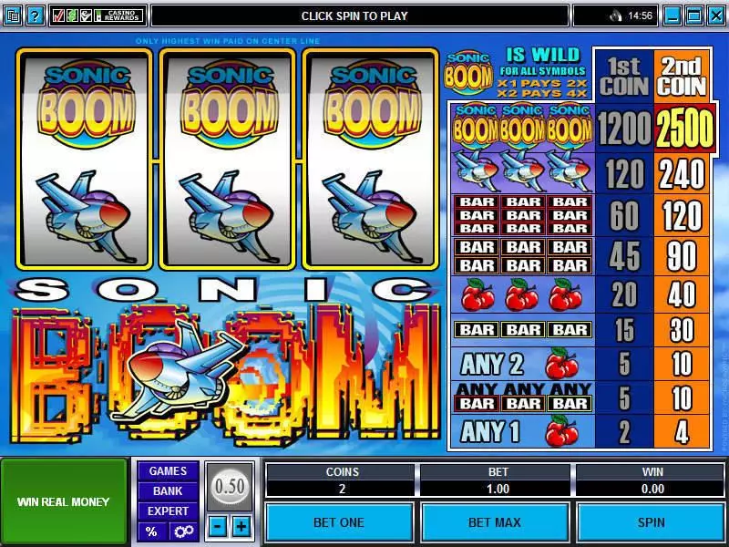 Sonic Boom  Real Money Slot made by Microgaming - Main Screen Reels