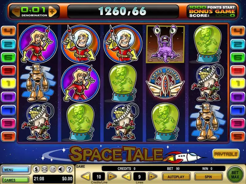 Space Tale  Real Money Slot made by GTECH - Main Screen Reels