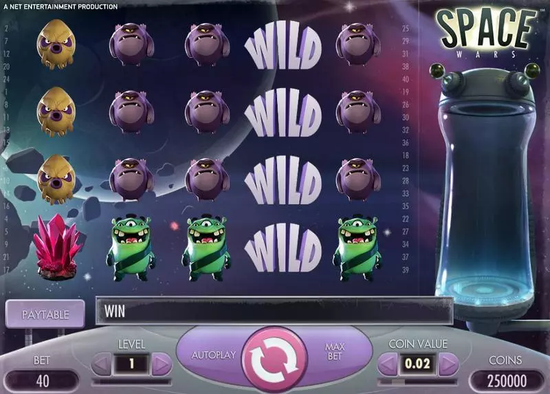 Space Wars  Real Money Slot made by NetEnt - Main Screen Reels