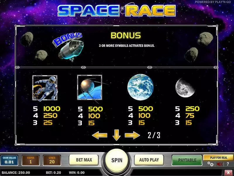 Spacerace  Real Money Slot made by Play'n GO - Info and Rules