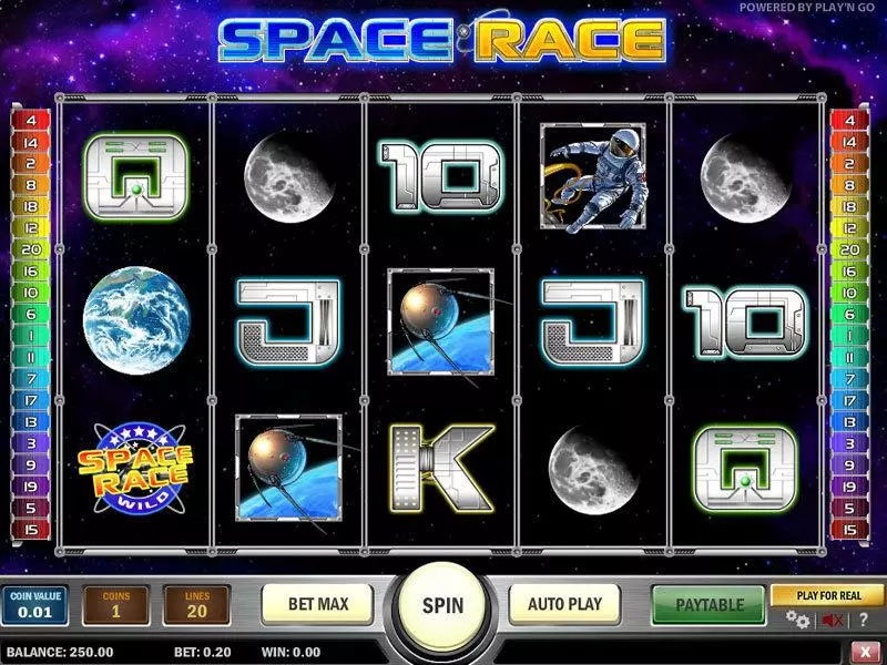 Spacerace  Real Money Slot made by Play'n GO - Main Screen Reels