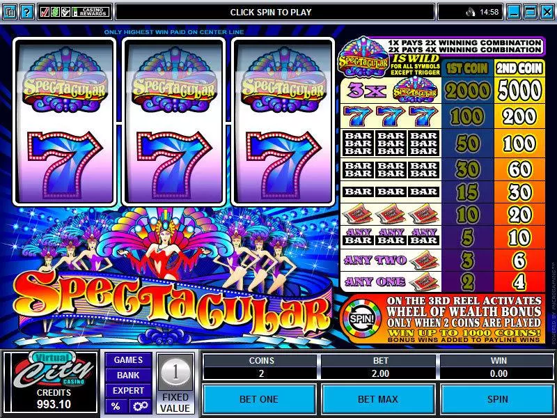 Spectacular Wheel of Wealth  Real Money Slot made by Microgaming - Main Screen Reels