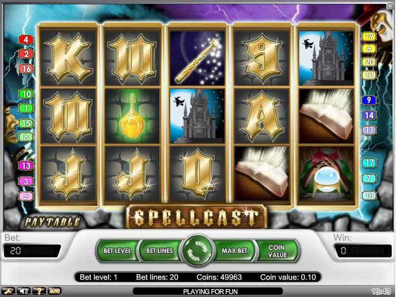 Spellcast  Real Money Slot made by NetEnt - Main Screen Reels