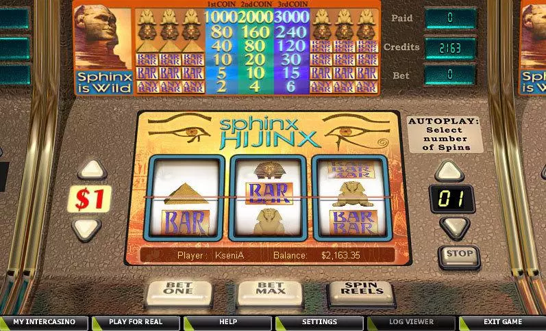 Sphinx Hijinx  Real Money Slot made by CryptoLogic - Main Screen Reels