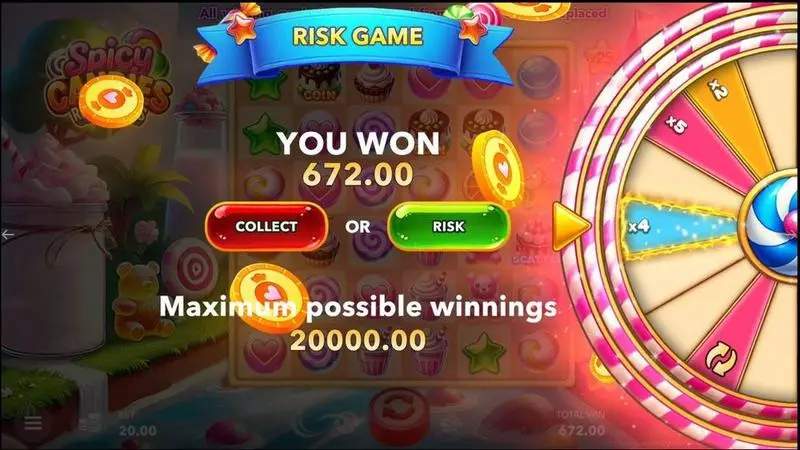 Spicy Candies. Rockblocks  Real Money Slot made by Mascot Gaming - Introduction Screen