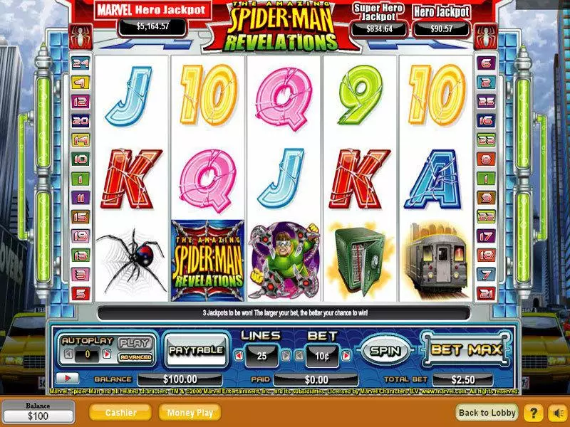 Spider-Man  Real Money Slot made by NeoGames - Main Screen Reels