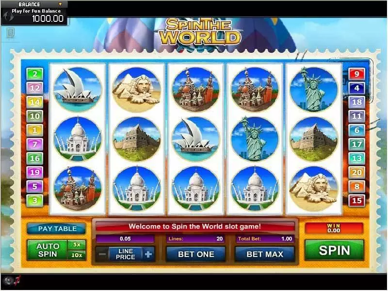 Spin the World  Real Money Slot made by GamesOS - Main Screen Reels