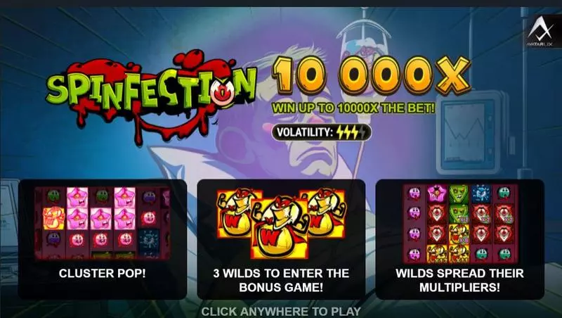 Spinfection  Real Money Slot made by AvatarUX - Introduction Screen