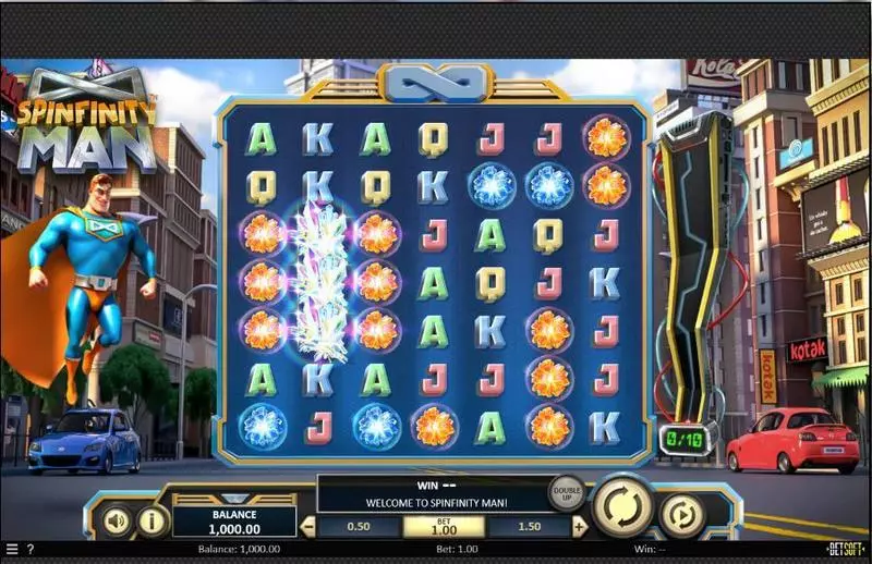 Spinfinity Man  Real Money Slot made by BetSoft - Main Screen Reels