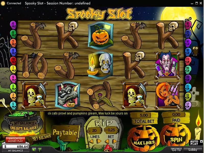 Spooky  Real Money Slot made by 888 - Main Screen Reels