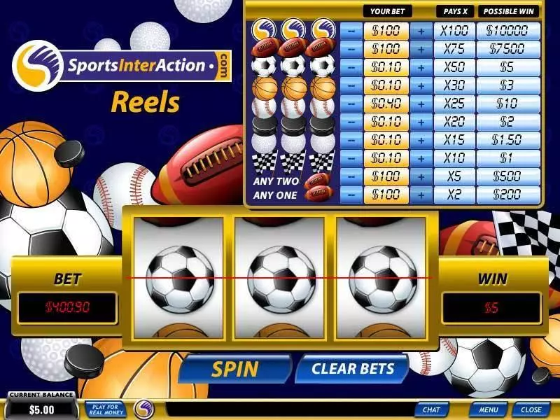 Sports InterAction Reels  Real Money Slot made by PlayTech - Main Screen Reels