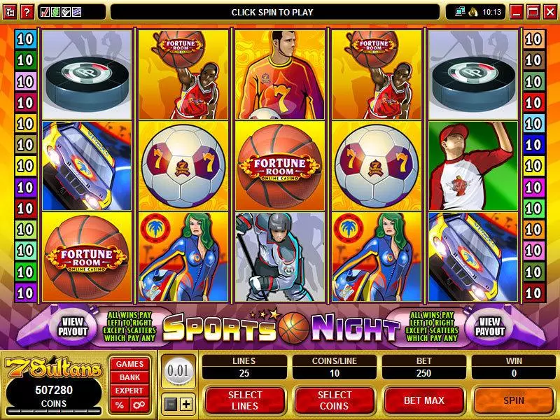 Sports Night  Real Money Slot made by Microgaming - Main Screen Reels