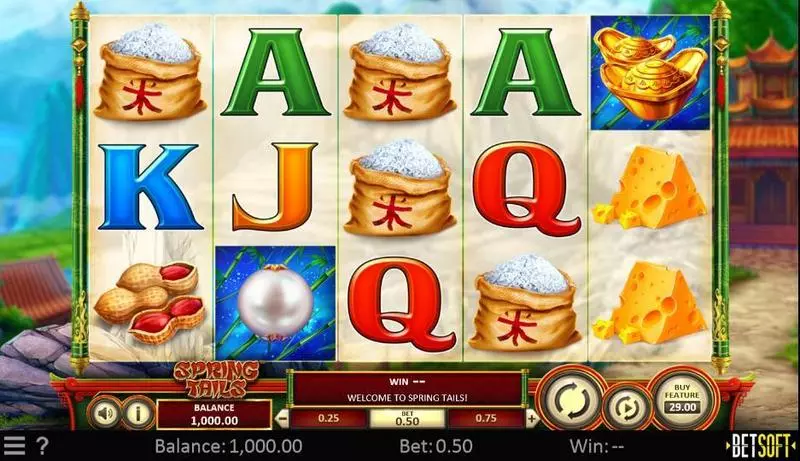 Spring Tails  Real Money Slot made by BetSoft - Main Screen Reels