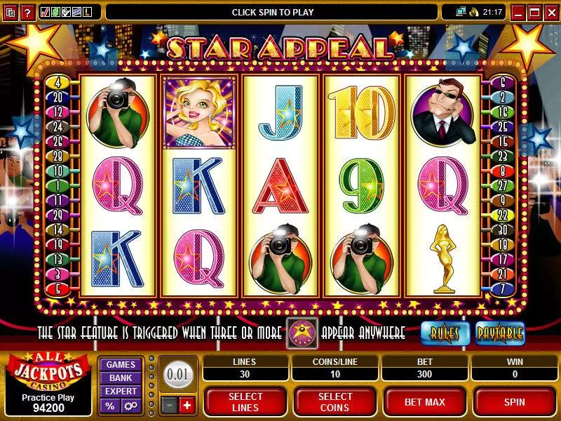 Star Appeal  Real Money Slot made by Microgaming - Main Screen Reels