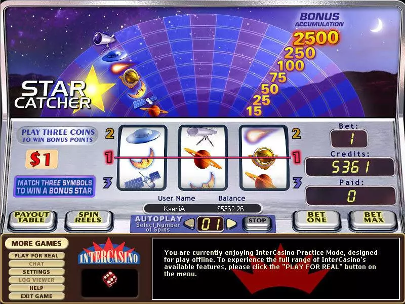 Star Catcher  Real Money Slot made by CryptoLogic - Main Screen Reels