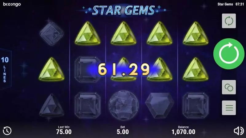 Star Gems  Real Money Slot made by Booongo - Winning Screenshot