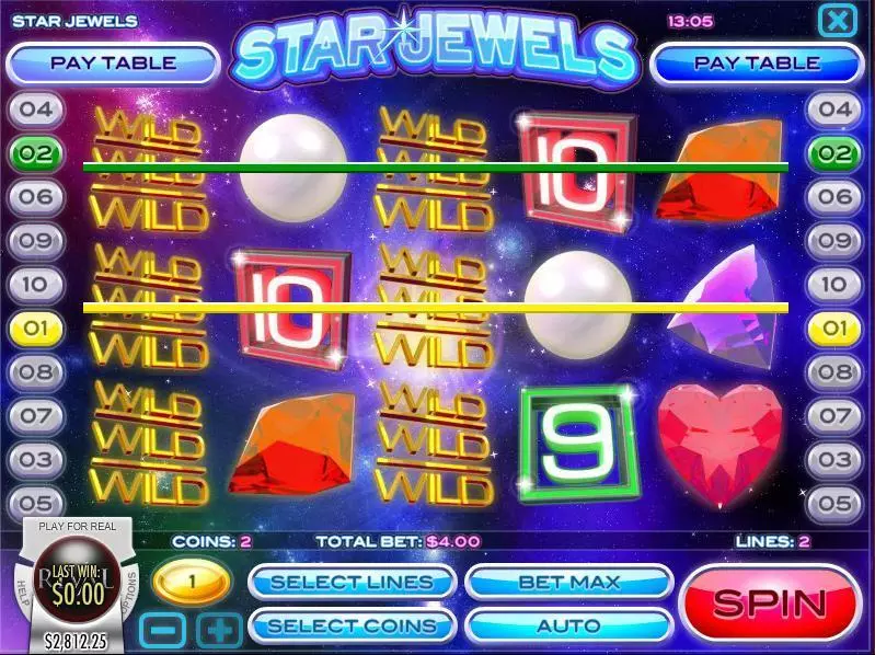 Star Jewels  Real Money Slot made by Rival - Main Screen Reels