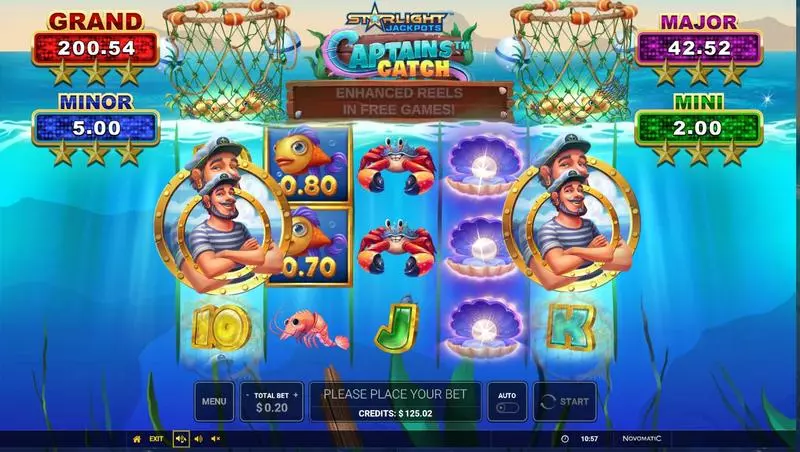 Starlight Jackpots - Captain’s Catch  Real Money Slot made by Greentube - Main Screen Reels