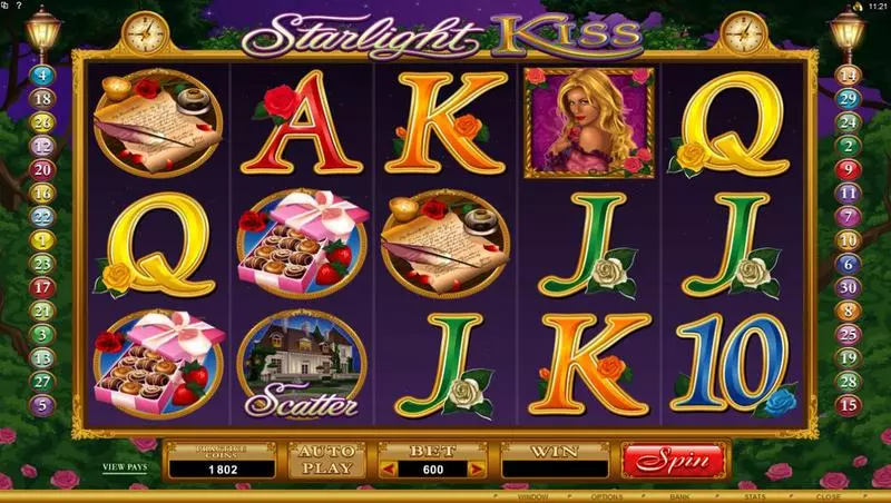 Starlight Kiss  Real Money Slot made by Microgaming - Main Screen Reels