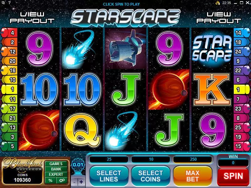 Starscape  Real Money Slot made by Microgaming - Main Screen Reels