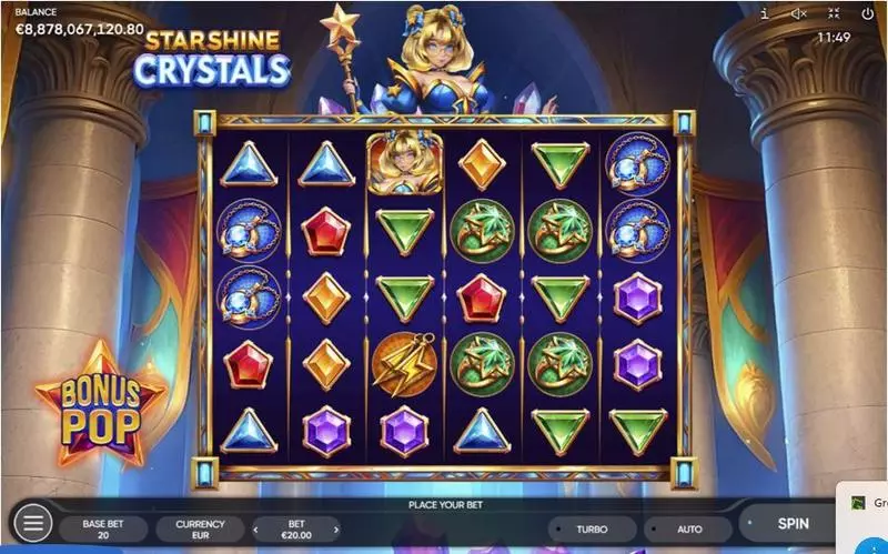Starshine Crystals  Real Money Slot made by Endorphina - Main Screen Reels