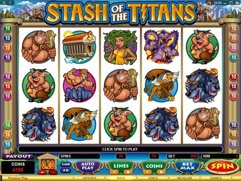 Stash of the Titans  Real Money Slot made by Microgaming - Main Screen Reels