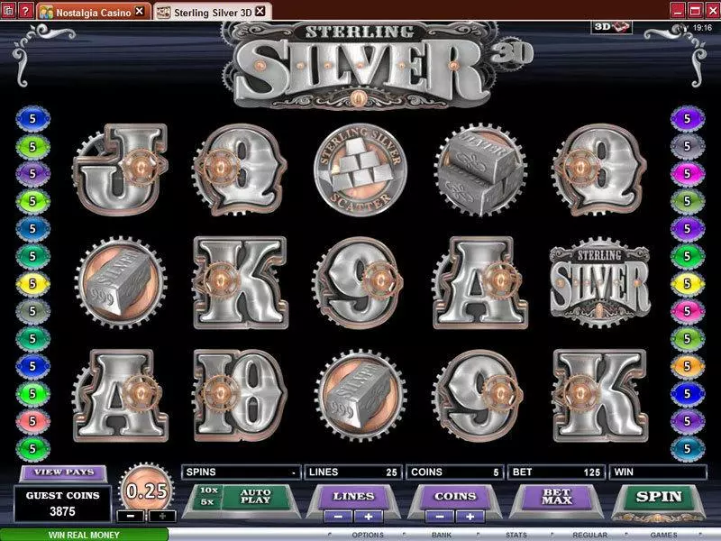 Sterling Silver 3D  Real Money Slot made by Microgaming - Main Screen Reels