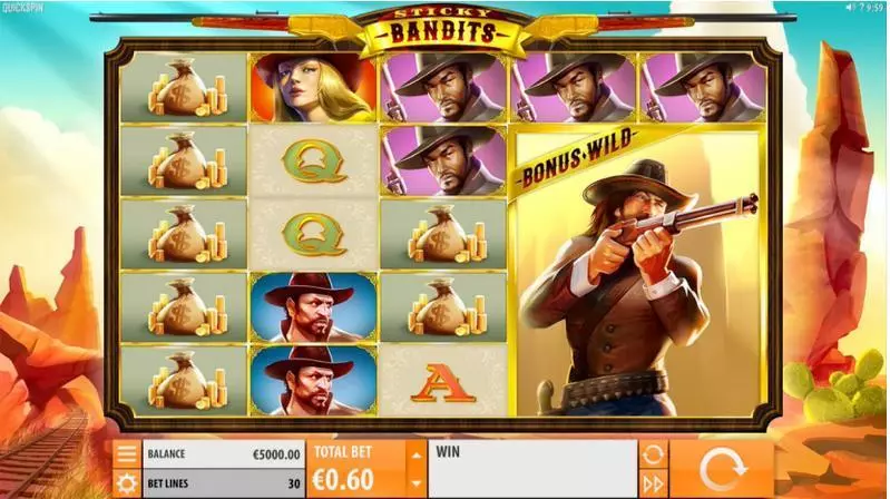 Sticky Bandits  Real Money Slot made by Quickspin - Main Screen Reels