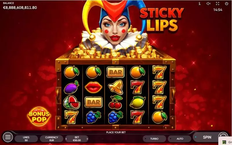 Sticky Lips  Real Money Slot made by Endorphina - Main Screen Reels