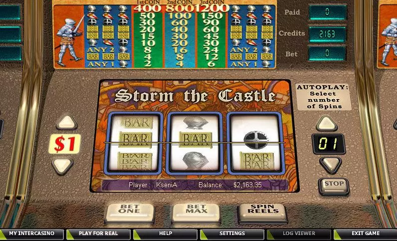 Storm the Castle  Real Money Slot made by CryptoLogic - Main Screen Reels