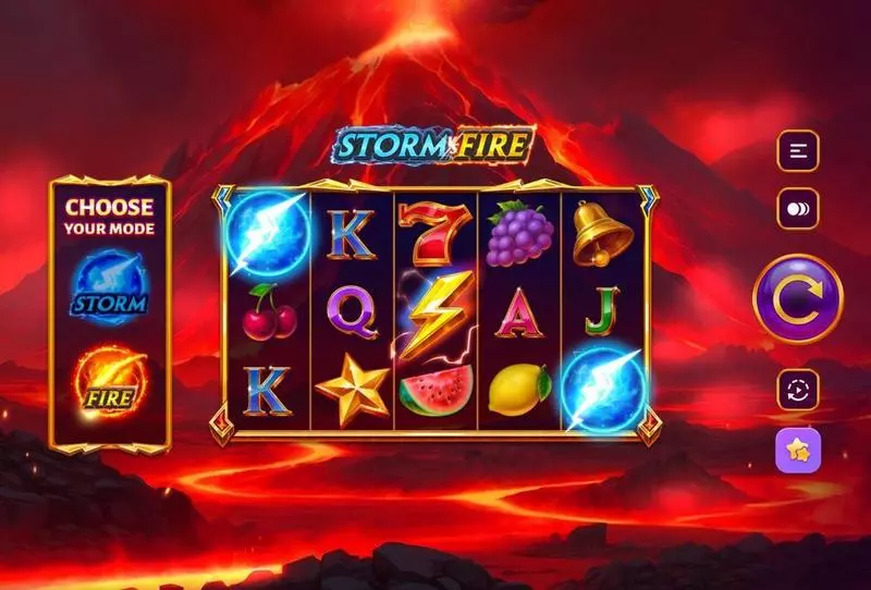 Storm vs Fire  Real Money Slot made by TrueLab Games - Main Screen Reels