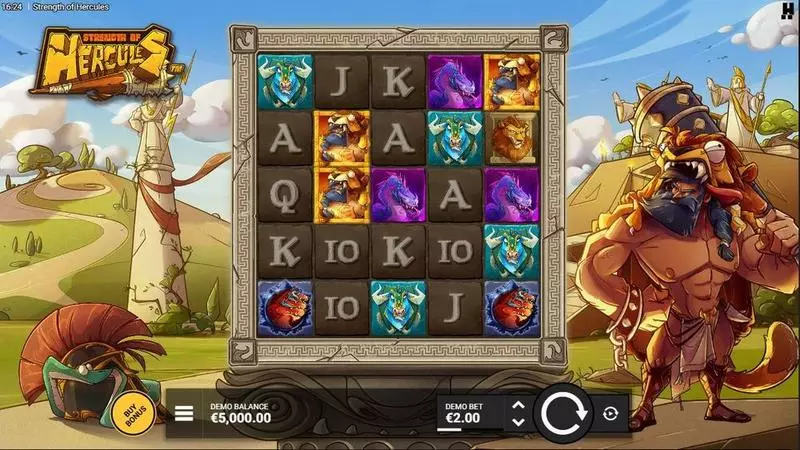 Strength Of Hercules  Real Money Slot made by Hacksaw Gaming - Main Screen Reels