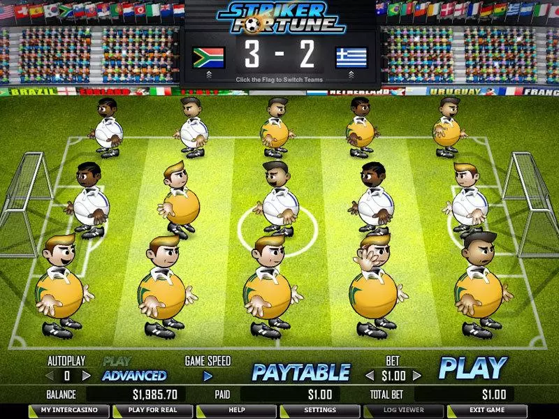 Striker Fortune  Real Money Slot made by PartyGaming - Main Screen Reels