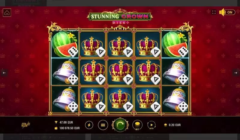 Stunning Crown Dice  Real Money Slot made by BF Games - Main Screen Reels