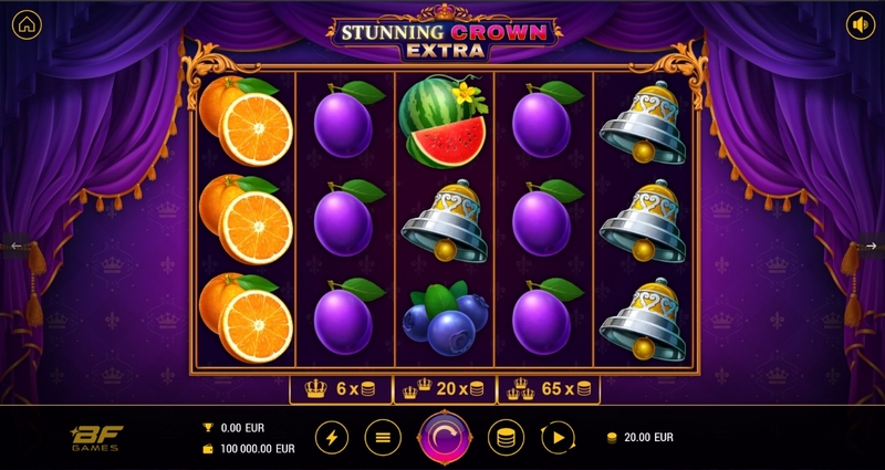 Stunning Crown Extra  Real Money Slot made by BF Games - Main Screen Reels